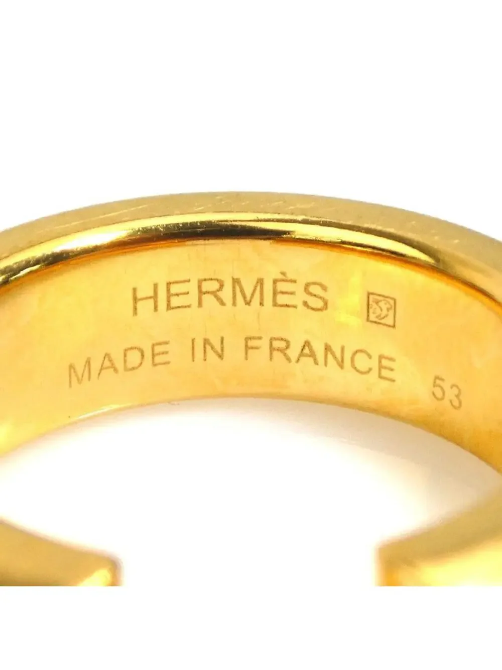Auth Hermes Athena Double Stud Ring #293897H29B